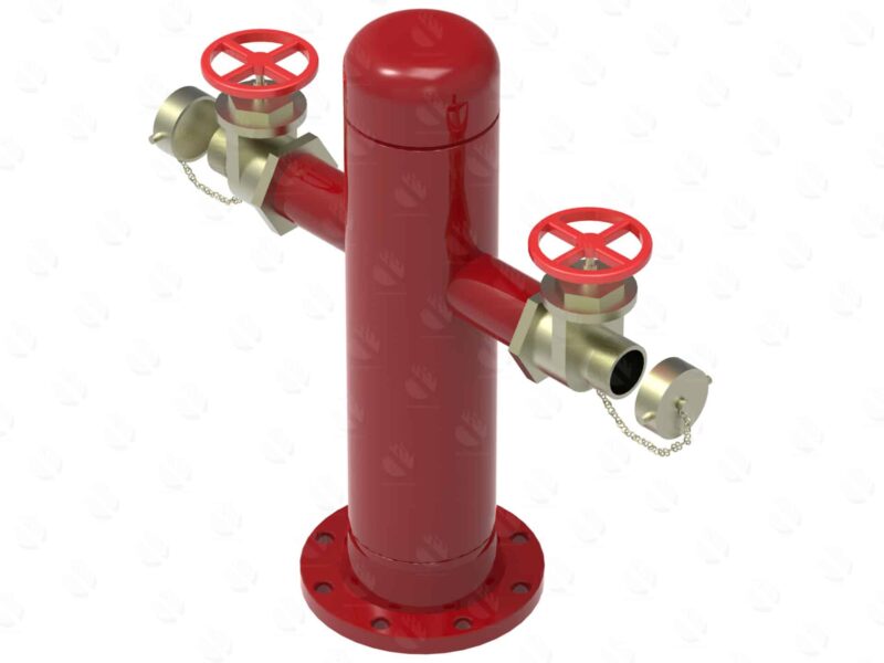 Base de hidrante de 6 con 2 salidas con cap