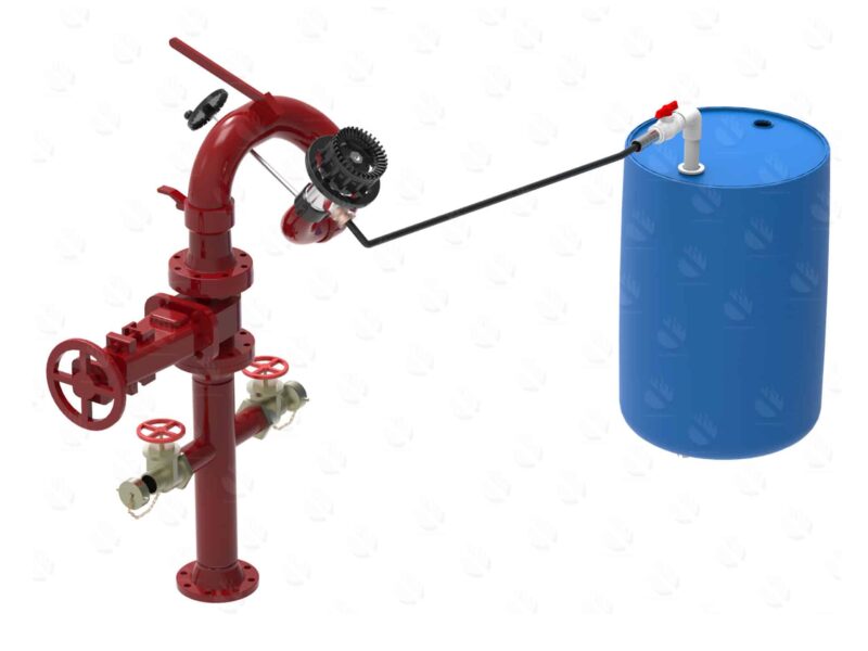 Hidrante de agua/espuma de 4" con 2 salidas de 2 1/2" con caneca