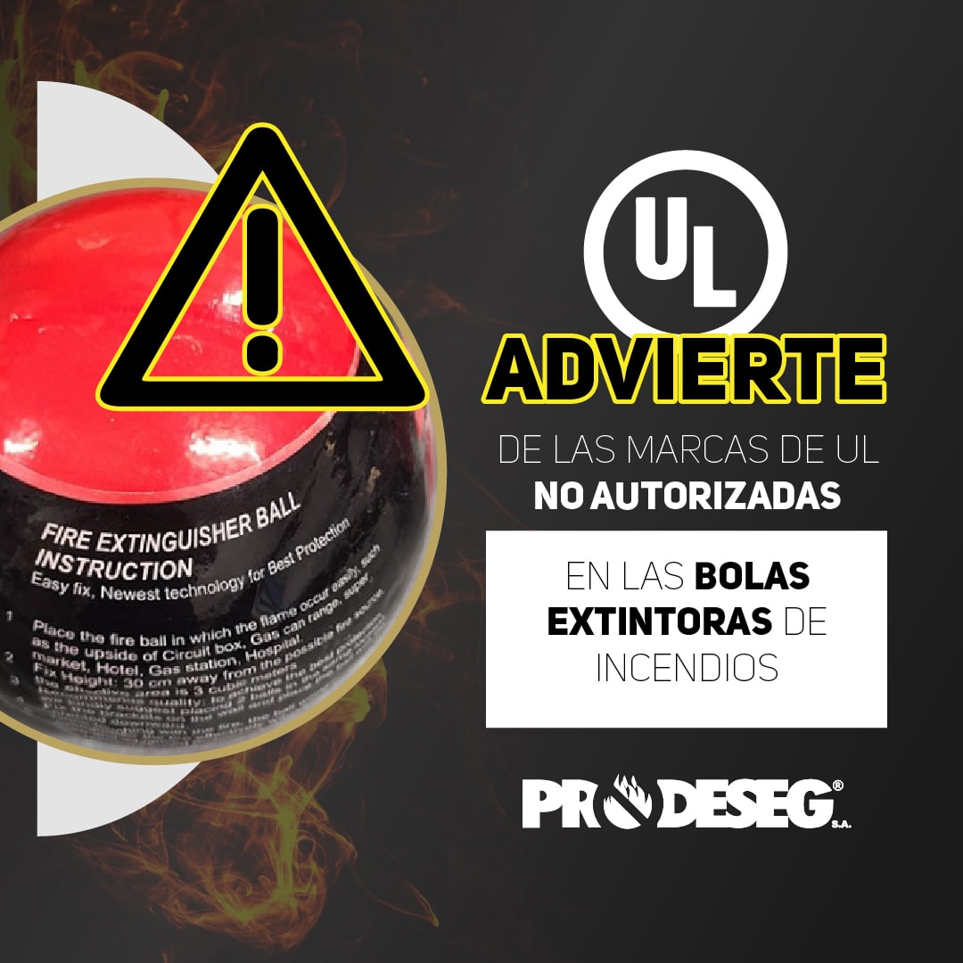 UL advierte de las marcas de UL no autorizadas en las bolas extintoras de incendios